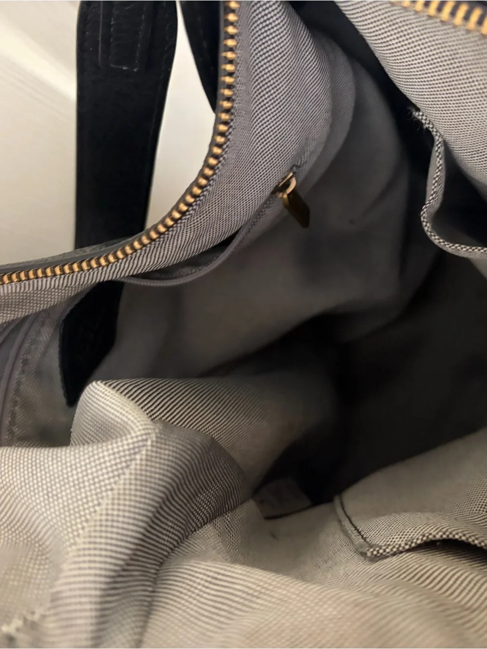 Fossil Black Pebbled Leather Shoulder Bag with Gold Hardware
